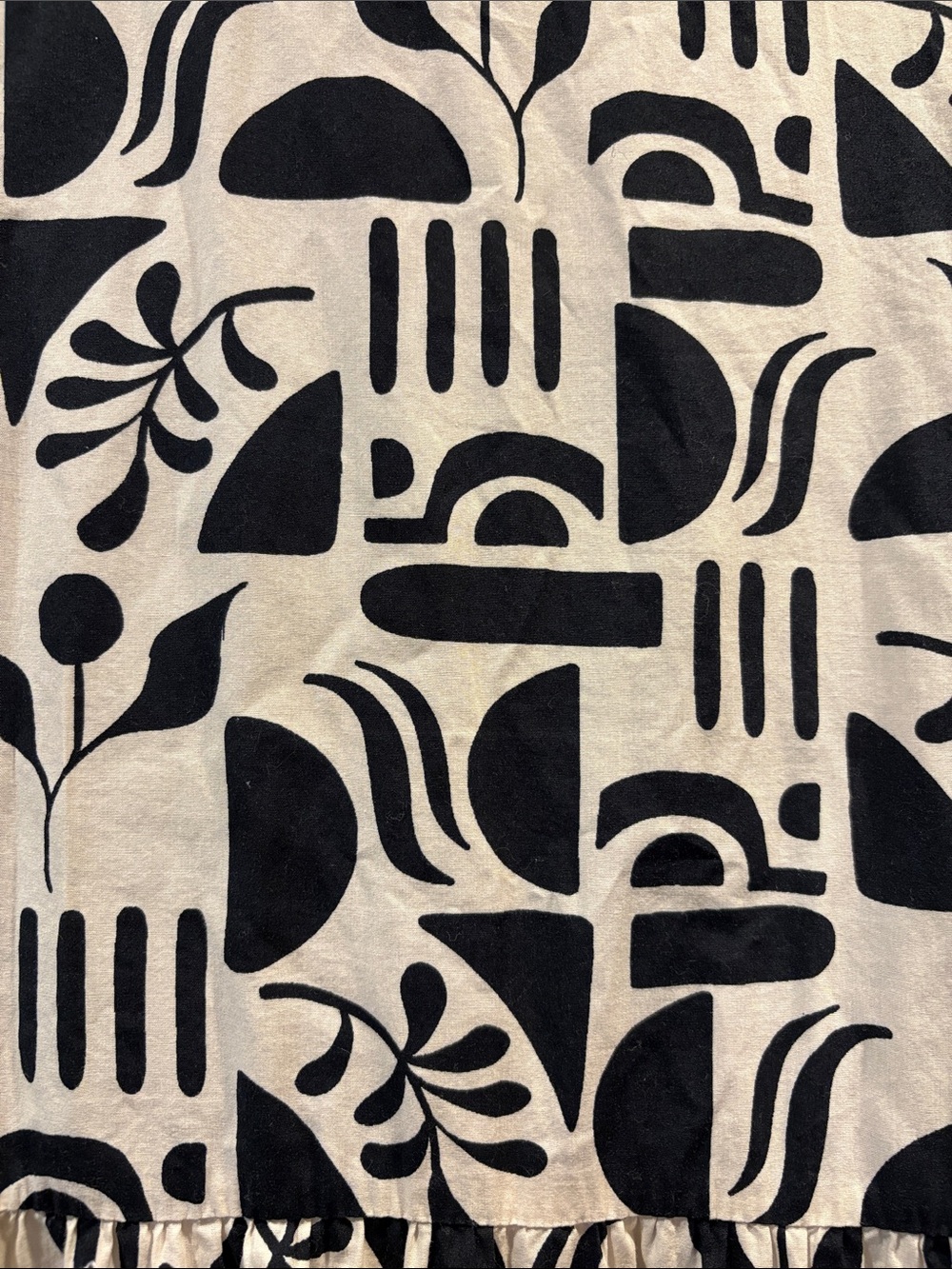 Anthropologie Black and Cream Abstract Print Maxi Dress - Picture 9 of 9